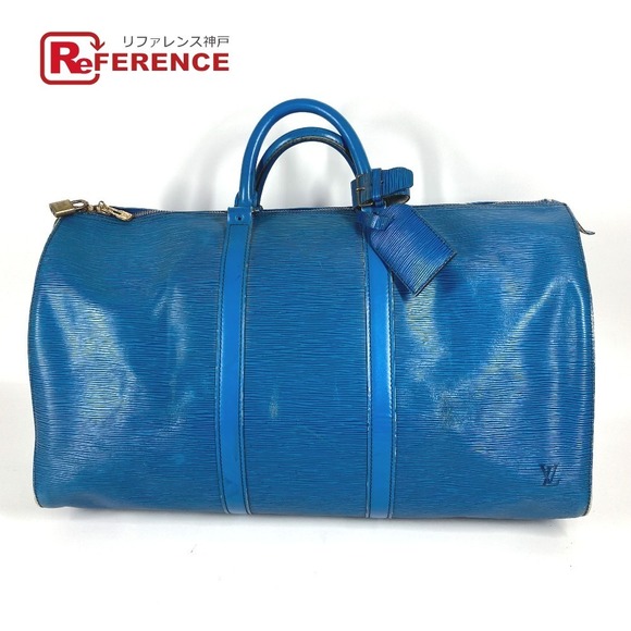 Louis Vuitton Blue Epi Leather Keepall Travel Boston Toledo Bag - Picture 1 of 9